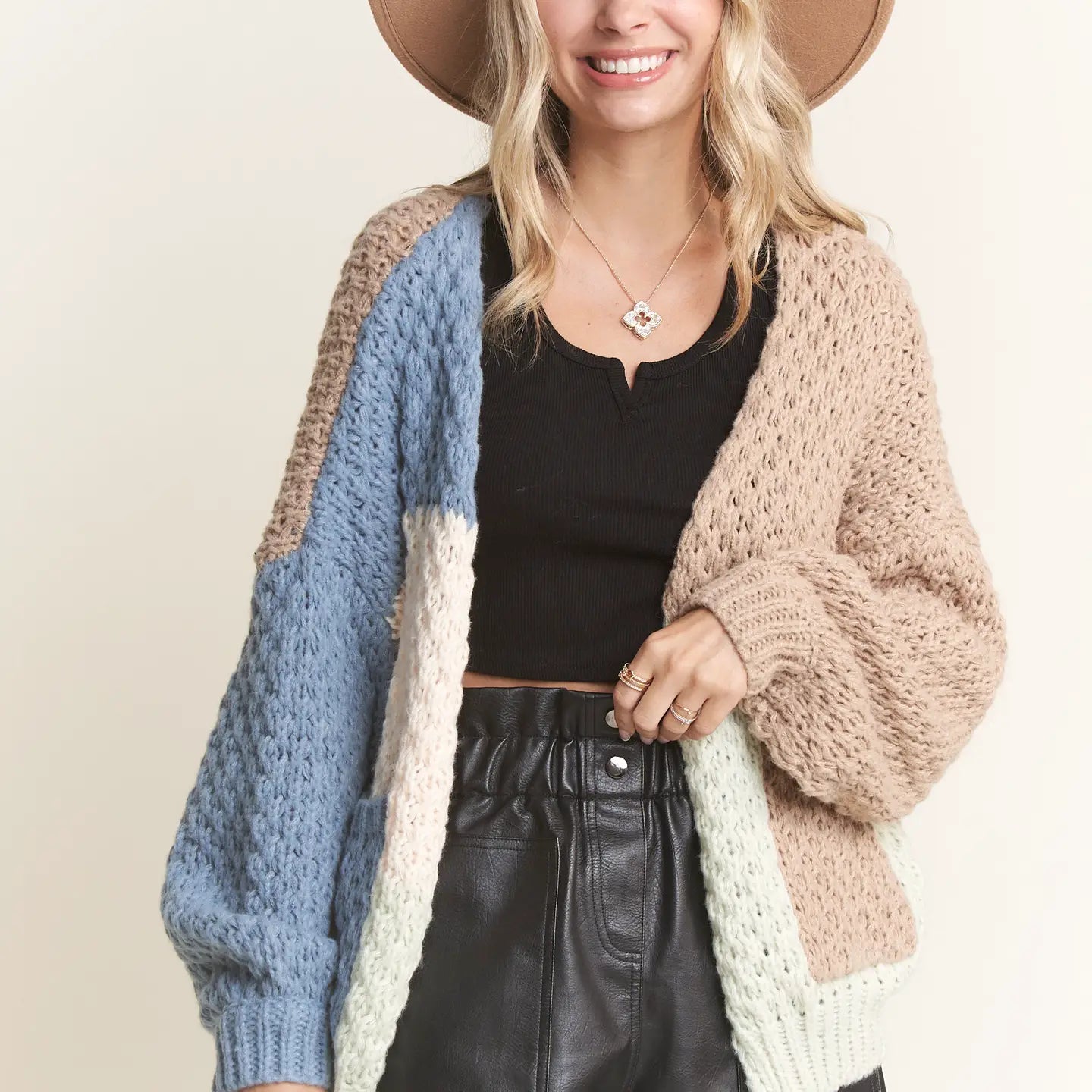 Colorblock Sweater Cardigan