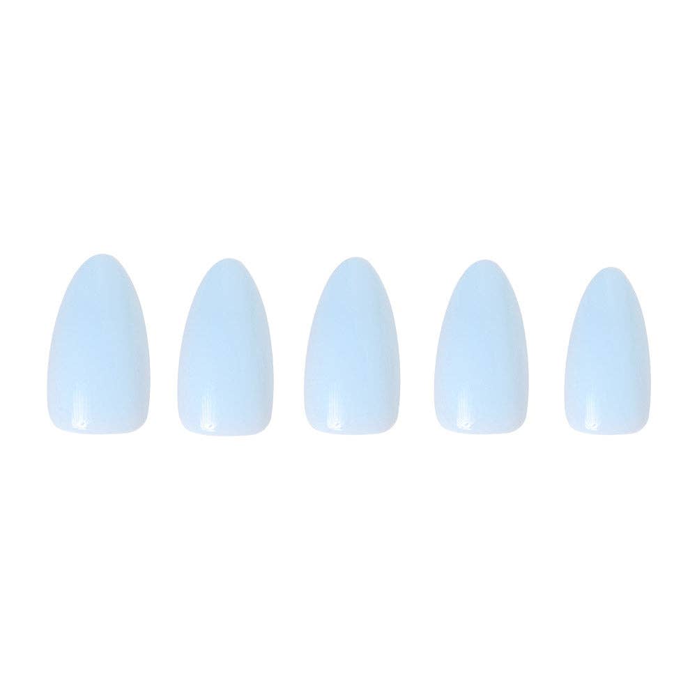 Blueberry Milk Press-On Nails | Short Almond Spring Blue