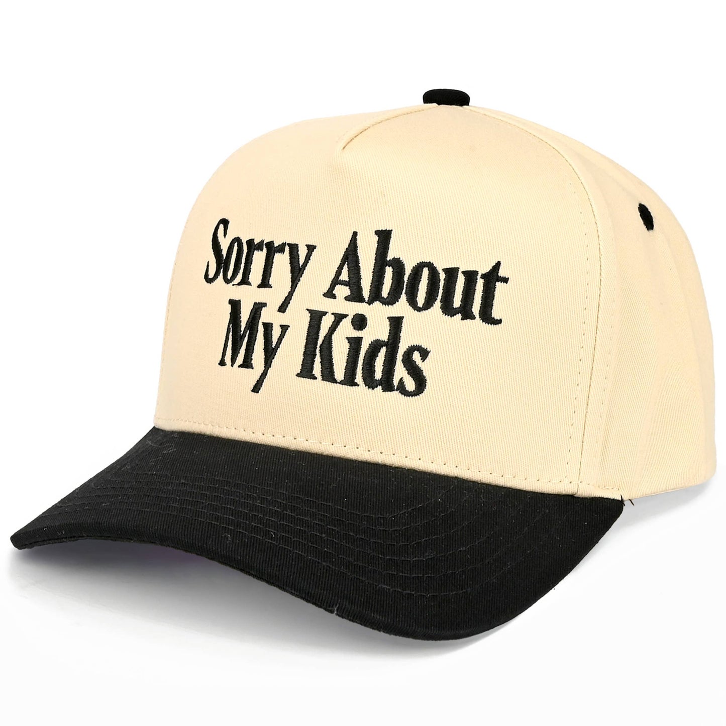 C.C SORRY ABOUT MY KIDS Letter Two Tone Trucker Hat: Leopard