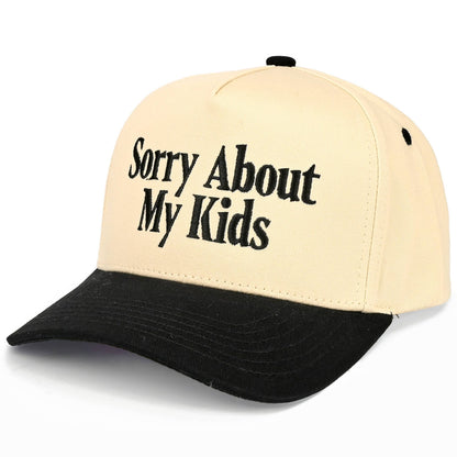 C.C SORRY ABOUT MY KIDS Letter Two Tone Trucker Hat: Leopard