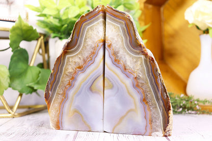 Natural Agate Bookend Pair
