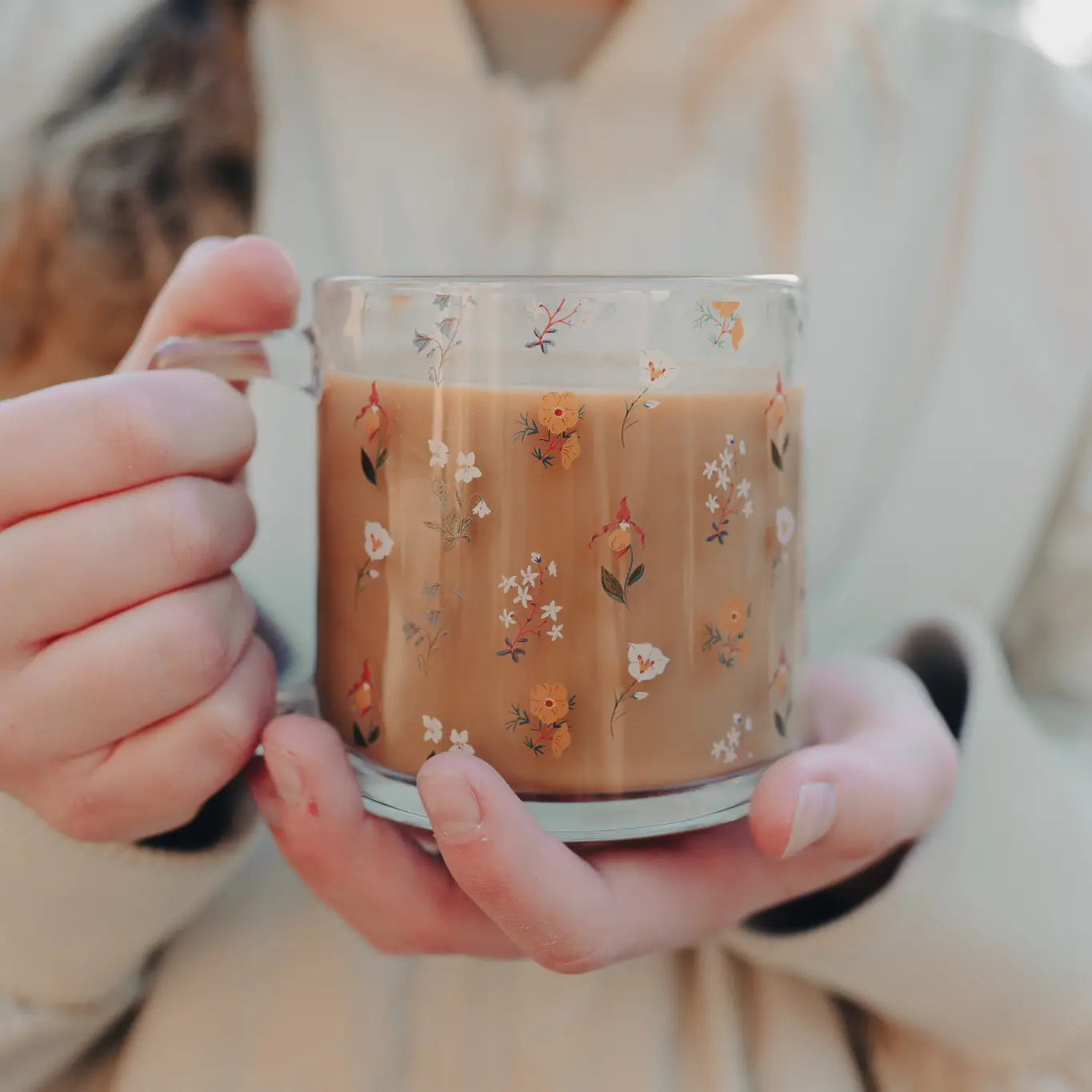 Mountain Wildflower Glass Mug