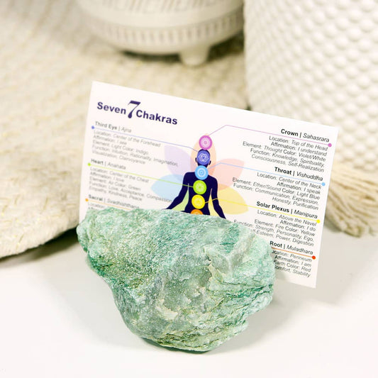 Natural Crystal Card Holder - Large Fuchsite Stone