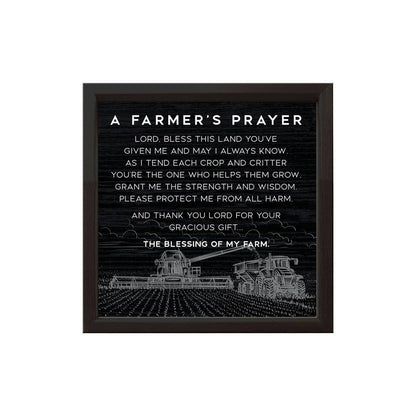 A Farmer's Prayer | Wood Sign: Black