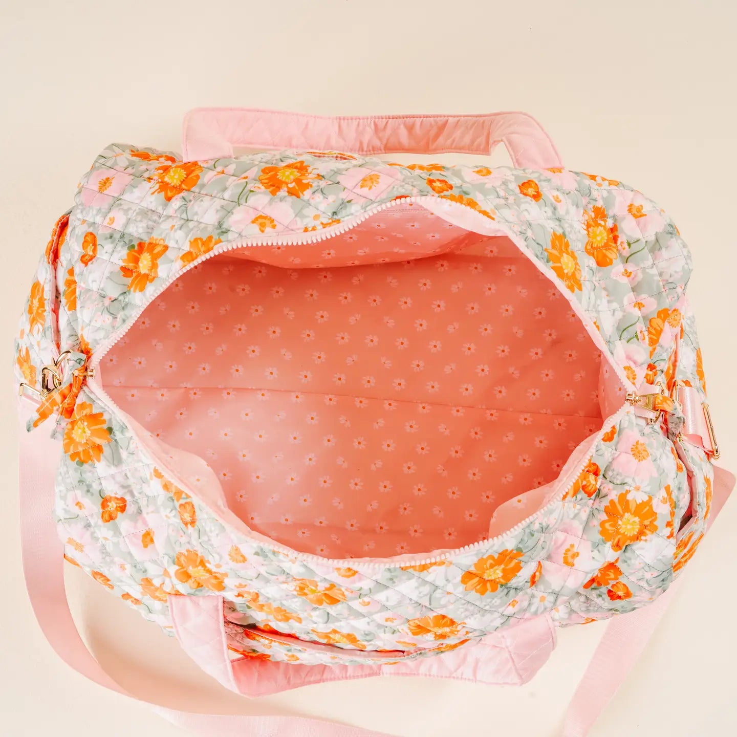 On-The-Go Quilted Weekender Bag-Bouquet Beauty Sage