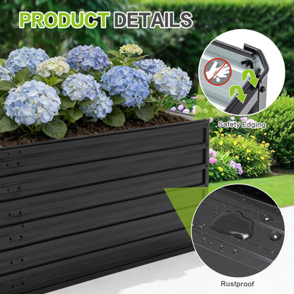 8x4 Galvanized Raised Garden Bed Planter for Gardens