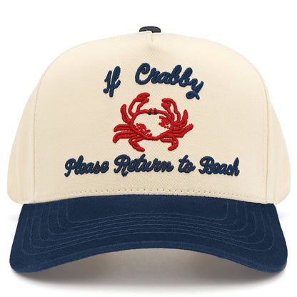 C.C IF CRABBY PLEASE RETURN TO BEACH Two Tone Trucker Hat