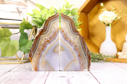 Natural Agate Bookend Pair