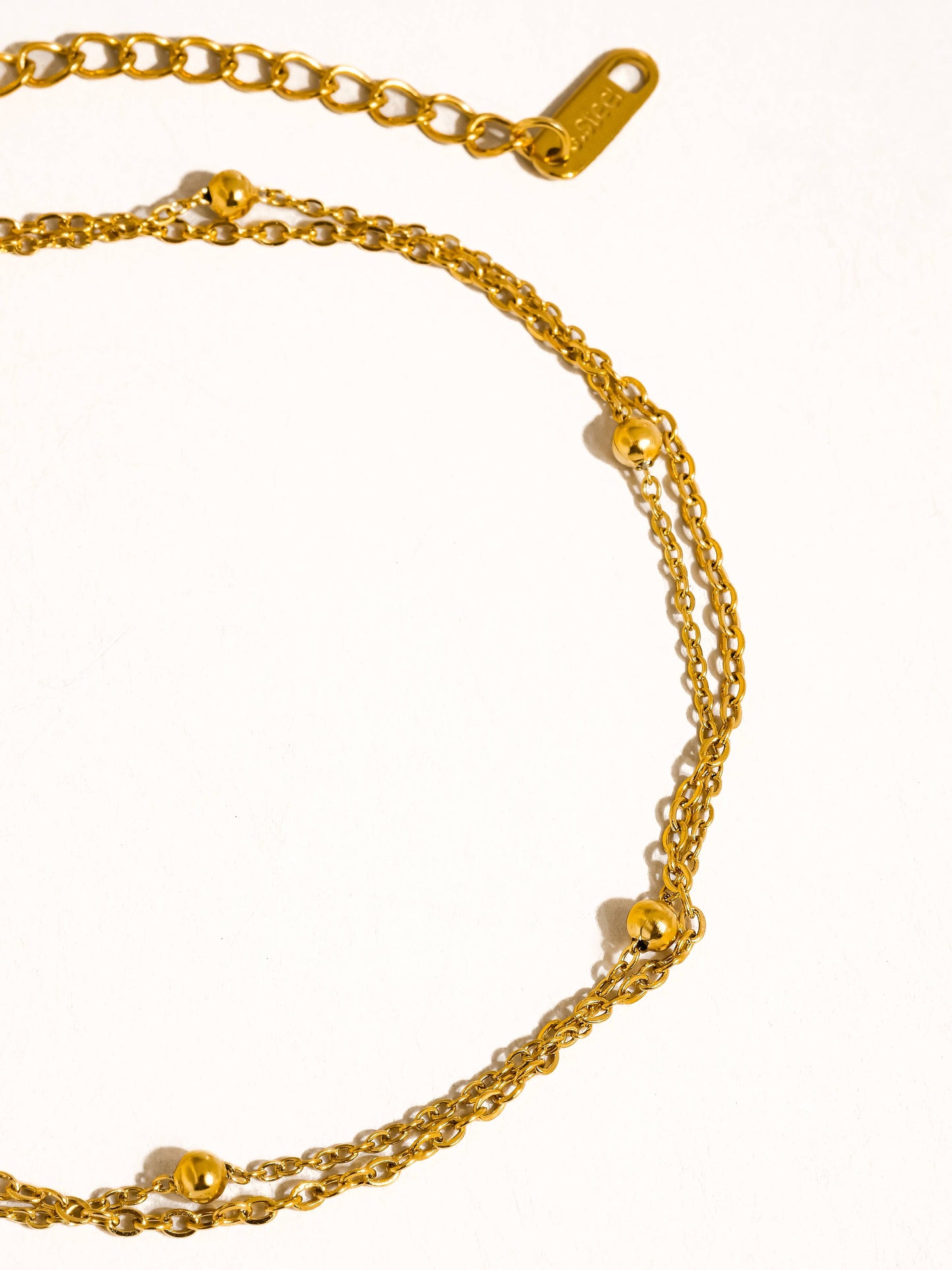 Pennie 18K Gold Non-Tarnish Layered Chain Anklets: Yellow Gold