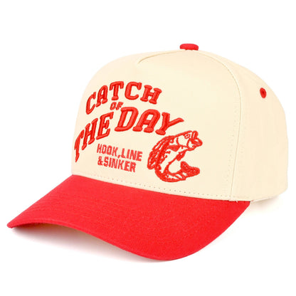 C.C CATCH OF THE DAY Embroidered Letter Two Tone Trucker Hat: Black
