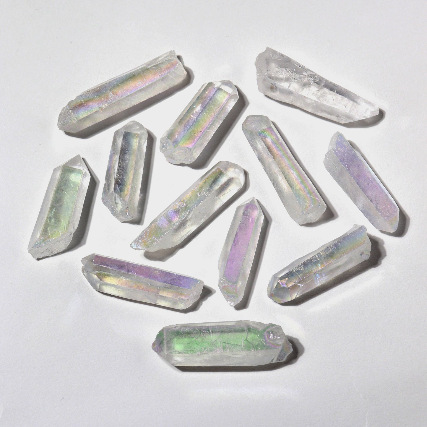 Angel Aura Crystal Quartz Points - 12 Pcs