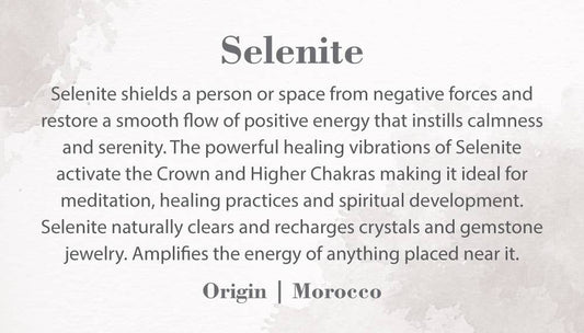Crystal Information Cards - Selenite