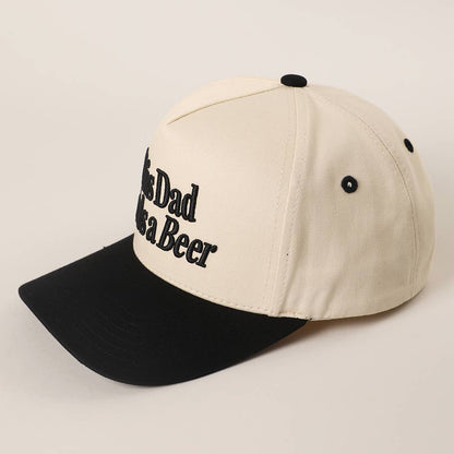 THIS DAD NEEDS A BEER Embroidered Two-Tone Trucker Hat: BLK / ONE SIZE