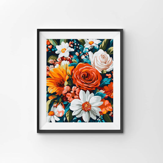 Floral bouquet - Framed paint by numbers for Adults