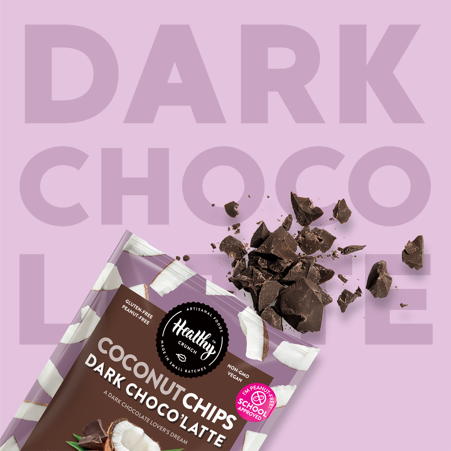 Dark Choco'Latte Coconut Chips: 6-Pack