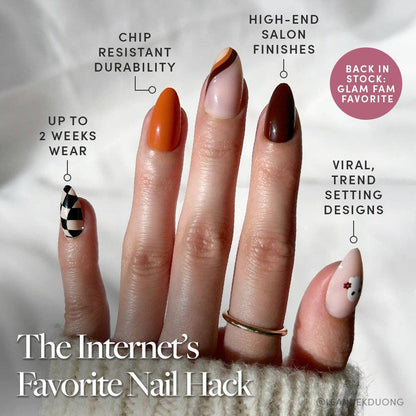 Fall Boo Press-On Nails | Short Almond Halloween Accent Nail