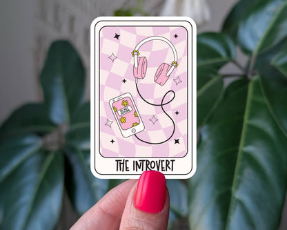 The introvert tarot card vinyl sticker: Loose