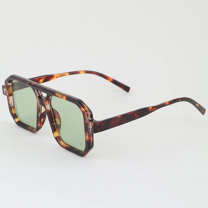 Tinted Block Aviator Sunglasses: MIX