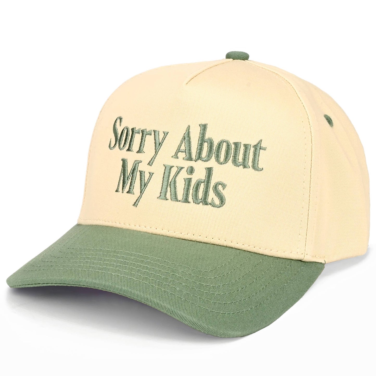 C.C SORRY ABOUT MY KIDS Letter Two Tone Trucker Hat: Leopard