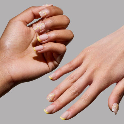 Limonata Press-On Nails | Yellow French Tip Short Squoval