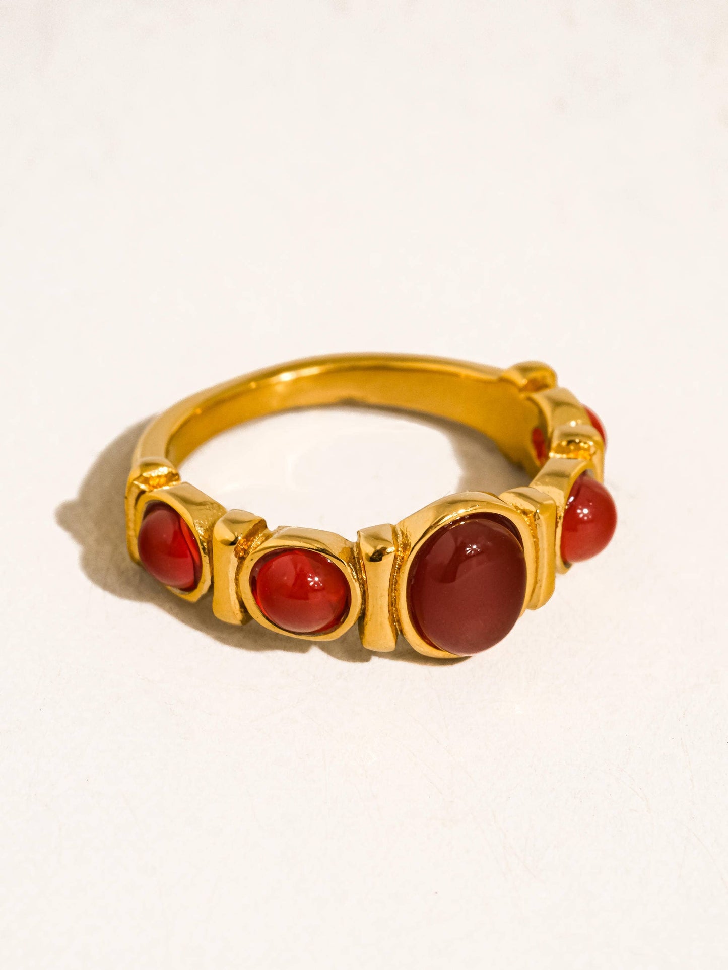 Canso 18K Gold Non-Tarnish Tiger Eye Ring: Brown