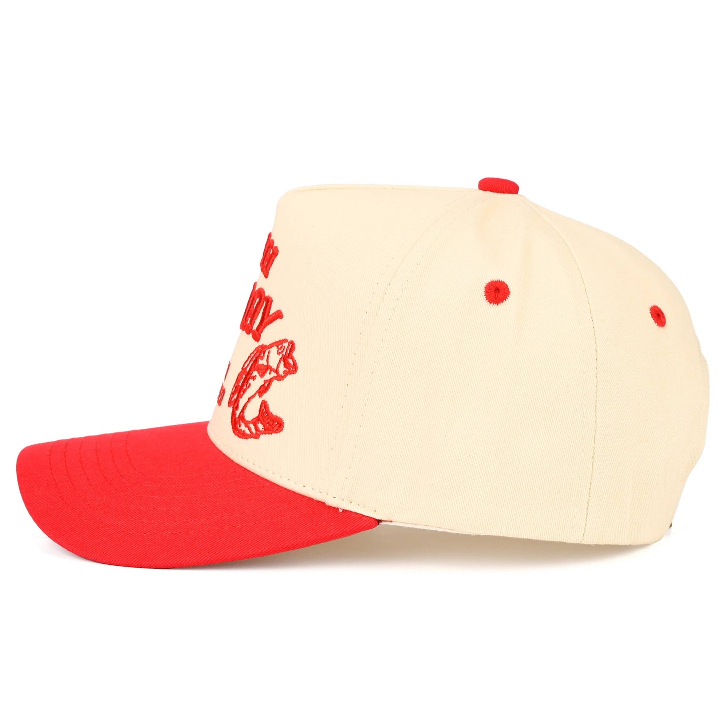C.C CATCH OF THE DAY Embroidered Letter Two Tone Trucker Hat: Black