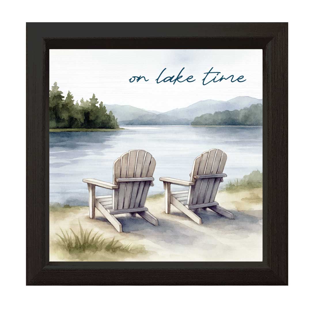 On Lake Time | Wood Sign: 10 x 10