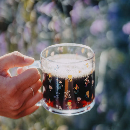 Mountain Wildflower Glass Mug