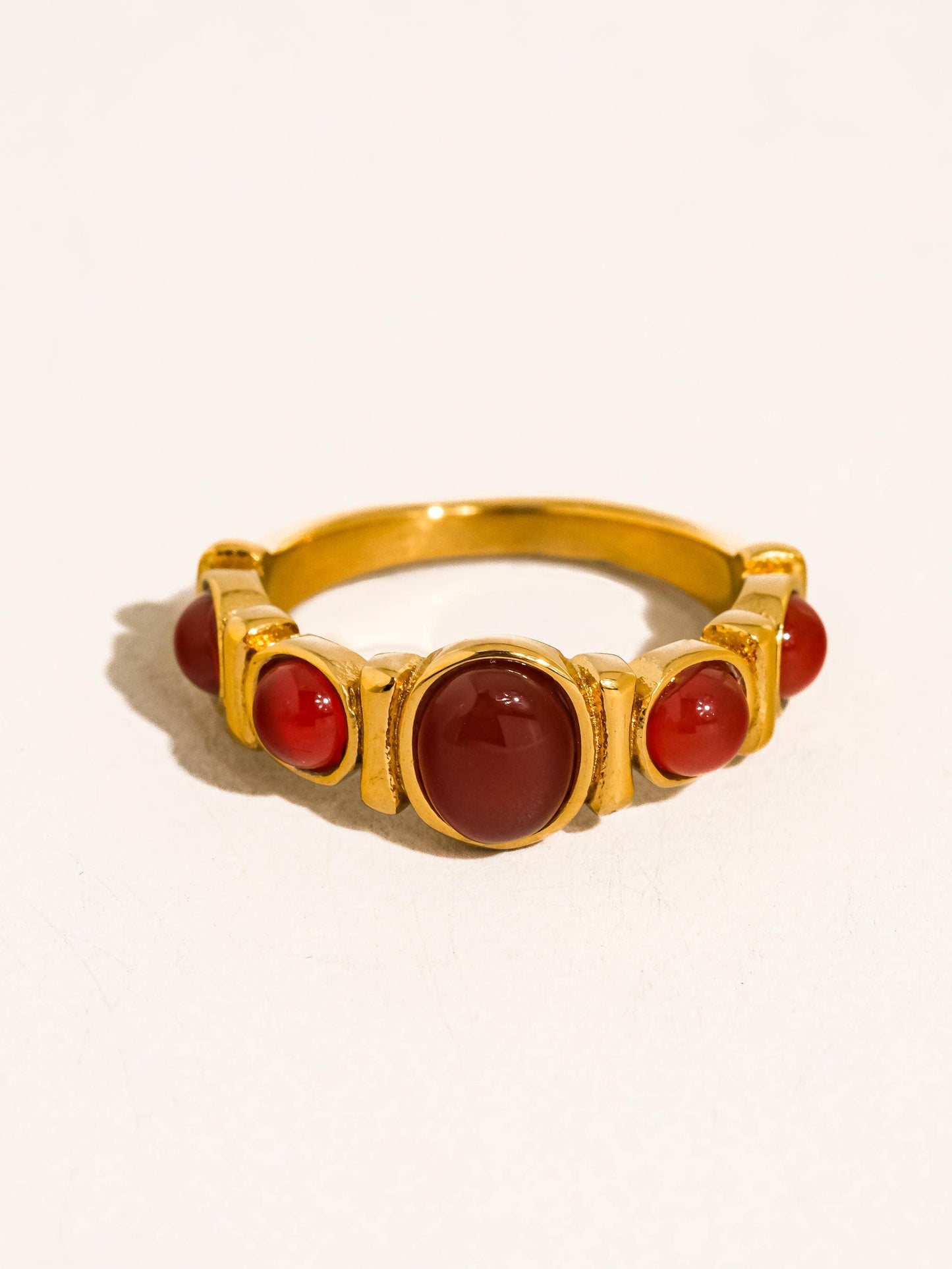 Canso 18K Gold Non-Tarnish Tiger Eye Ring: Brown