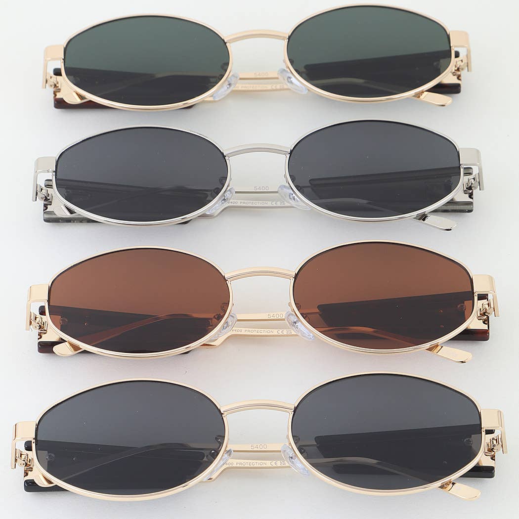 Tortoise Tile Round Frame Sunglasses: MIX