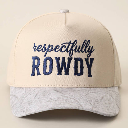 Respectfully ROWDY Embroidered Printed Brim Trucker Hat: LEOPARD / ONE SIZE