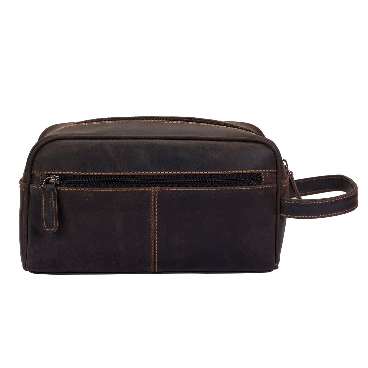 Leather Banff Toiletry Bag: Brown