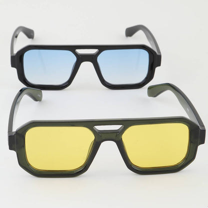 Bright Tortoise Aviator Block Sunglasses: MIX