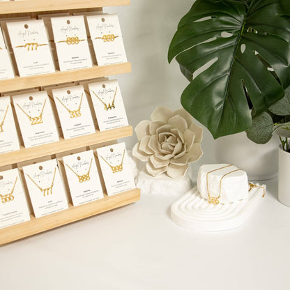 Angel Number Jewelry Display Set: Gold