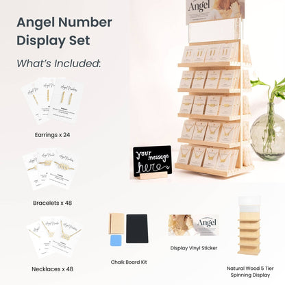 Angel Number Jewelry Display Set: Gold