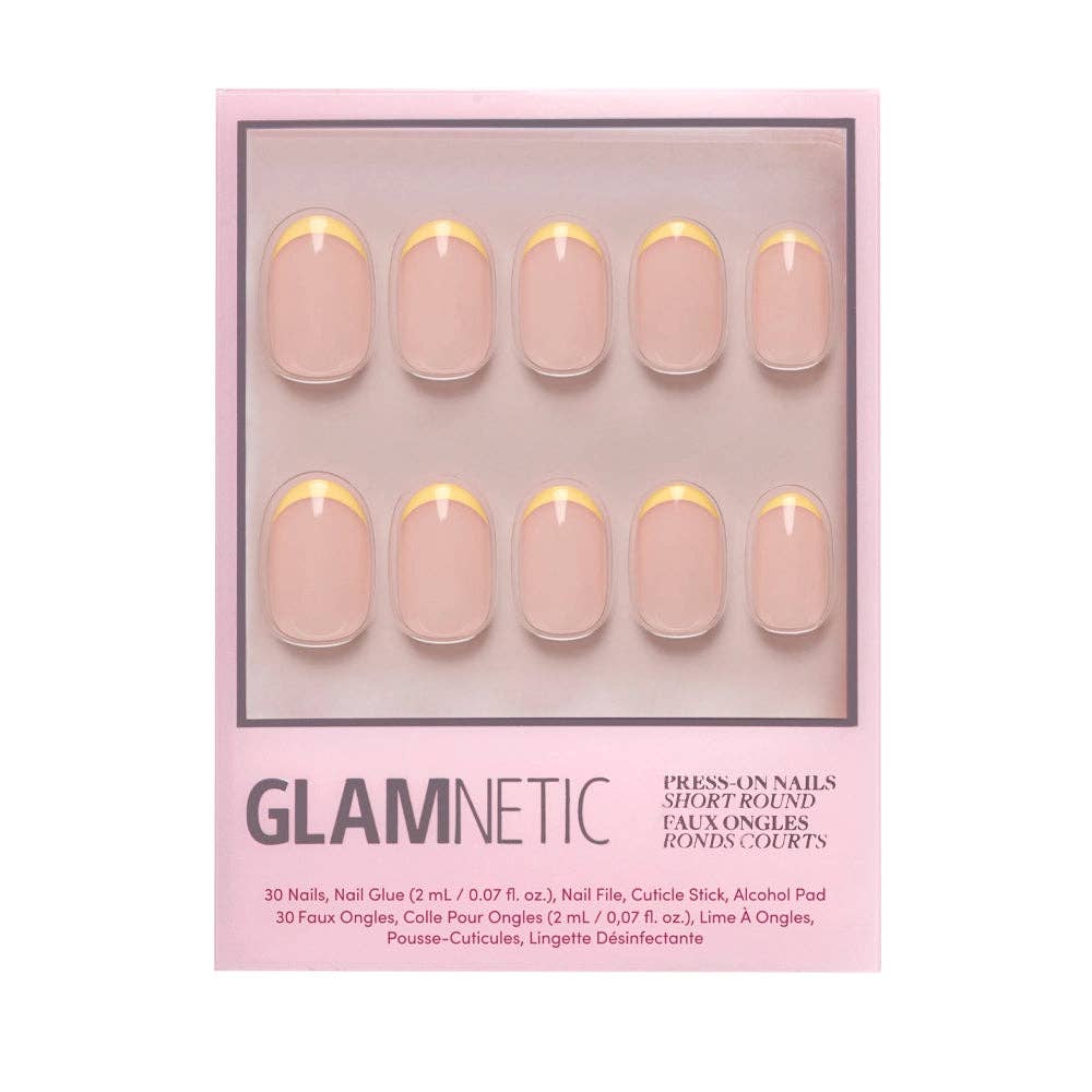 French Butter Press-On Nails | Short Round Spring Yellow