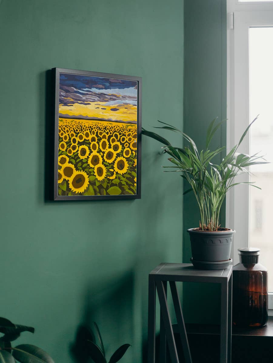 Sunset Sunflowers - Spring 2025 Decor Paint by Numbers Kit: Without Frame