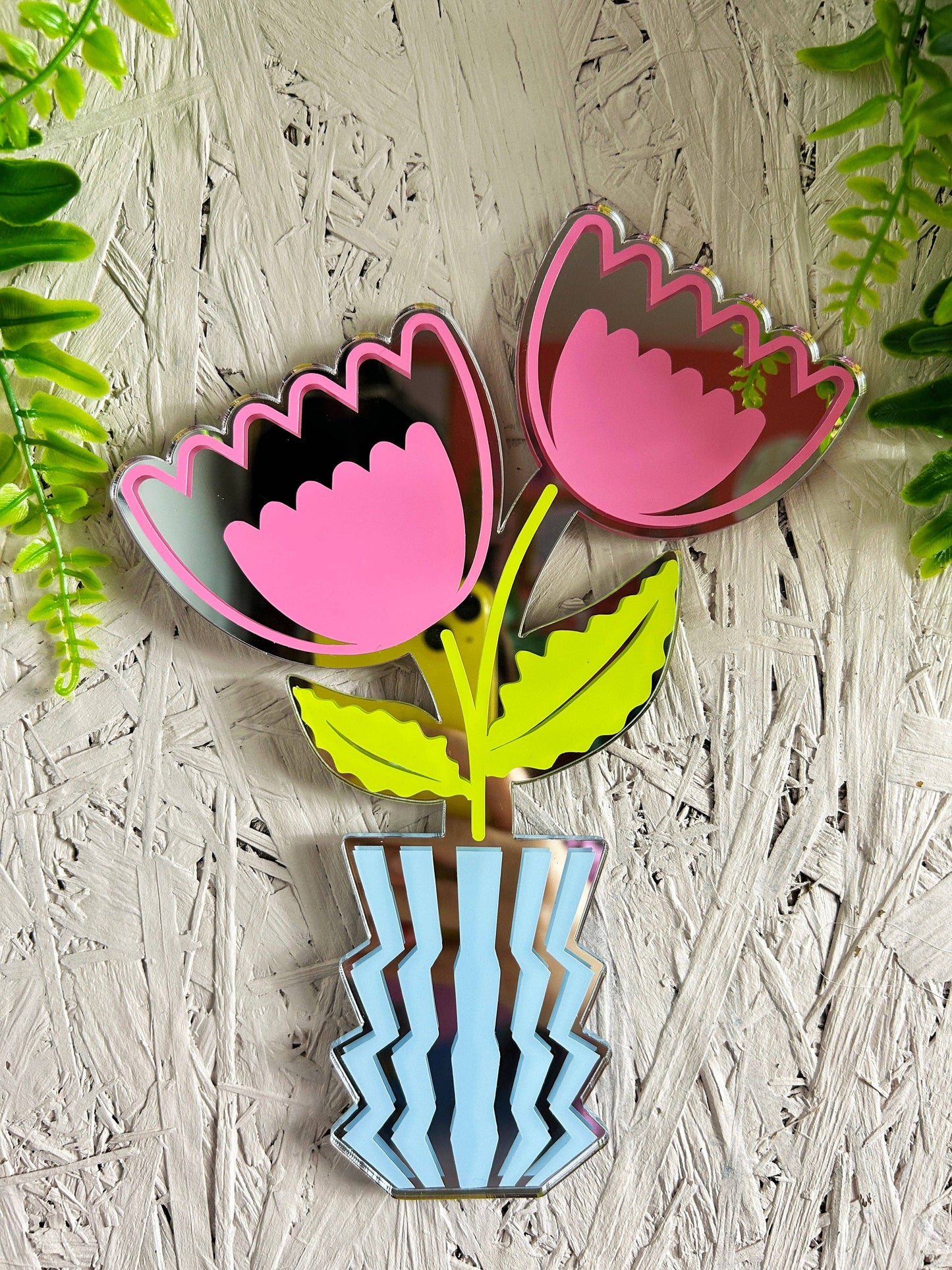 Zig Zag Flowers Mirror