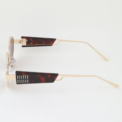 Tortoise Tile Round Frame Sunglasses: MIX