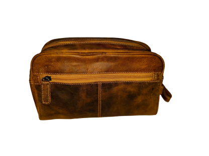 Leather Banff Toiletry Bag: Sandal