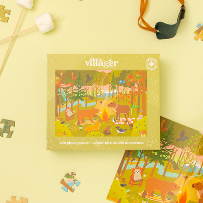 Camp Canadiana | 250 Piece Puzzle | Kids & Adults | Designed in Canada by Emily Kuang