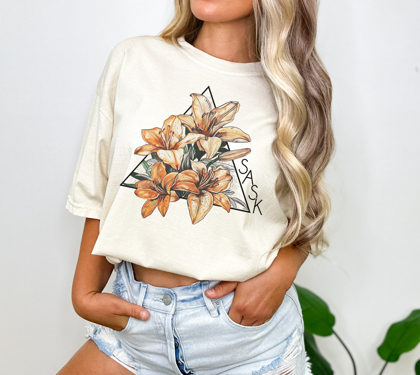Lily Triangle Unisex T-shirt | Prairie Clothing: Pepper (Grey) / Small