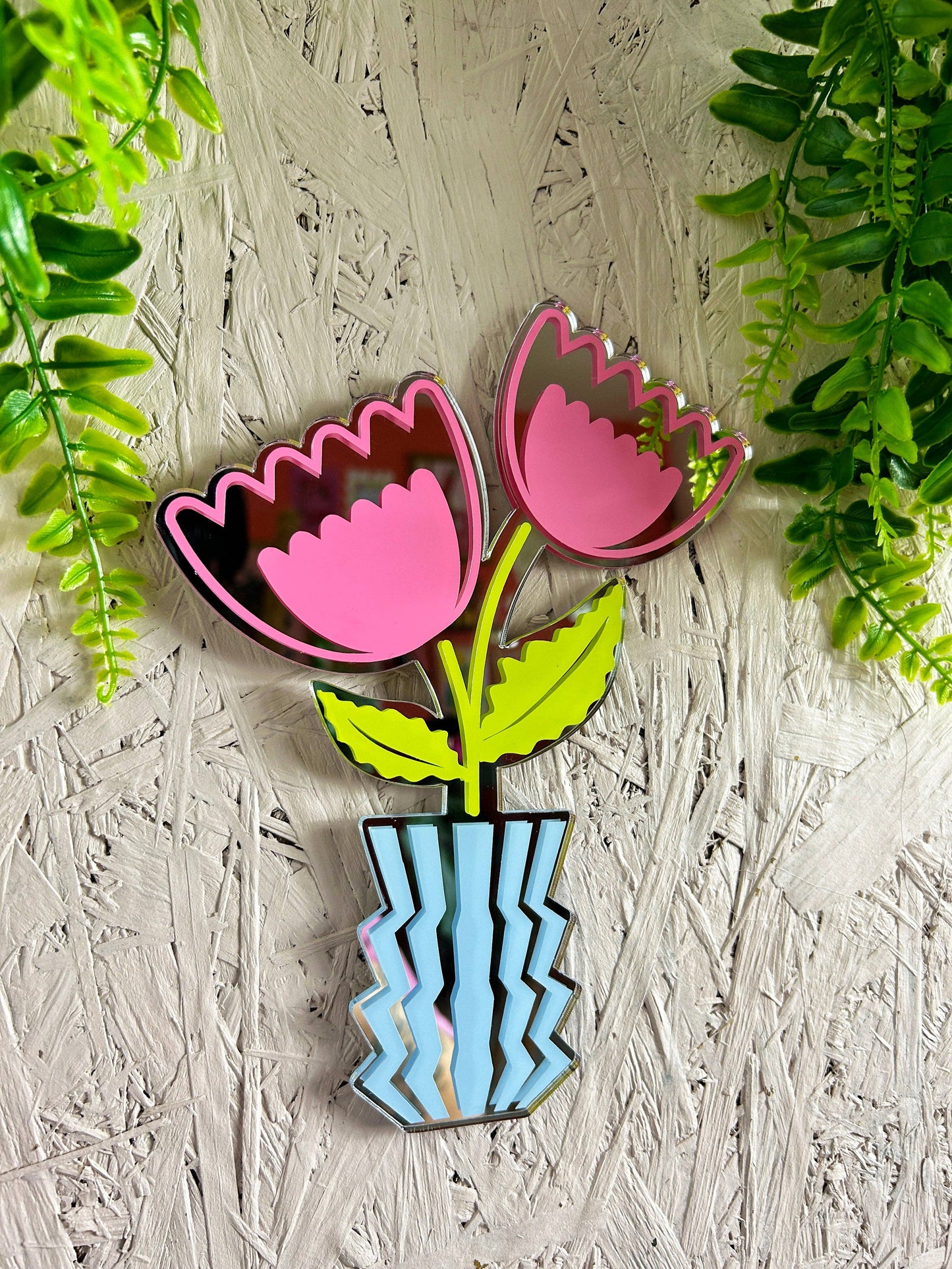 Zig Zag Flowers Mirror