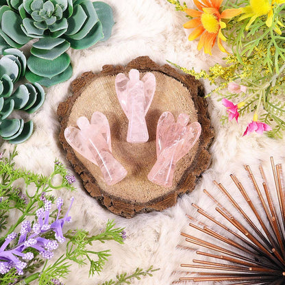 Rose Quartz Crystal Angel (Handmade)