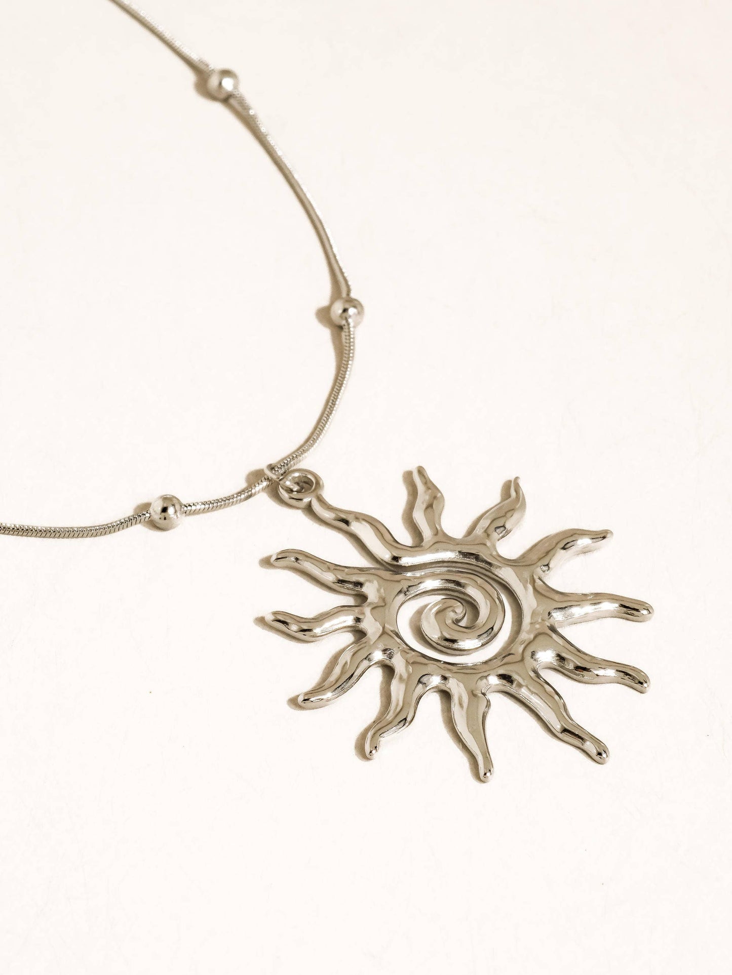Taiyo 18K Gold Non-Tarnish Boho Sun Necklace: Yellow Gold