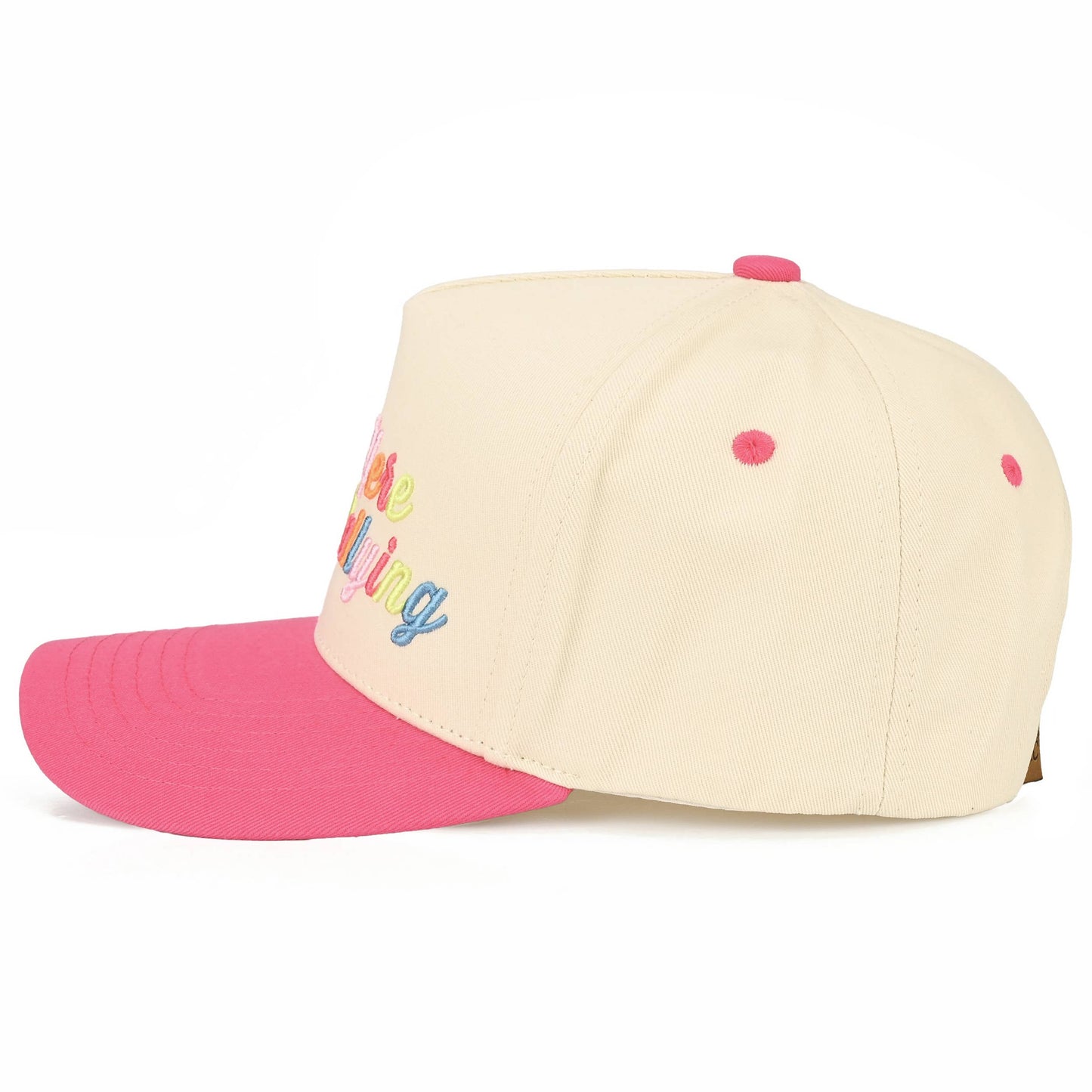 C.C OUT HERE DILLY DALLYING Letter on Two Tone Trucker Hat: Butter Yellow