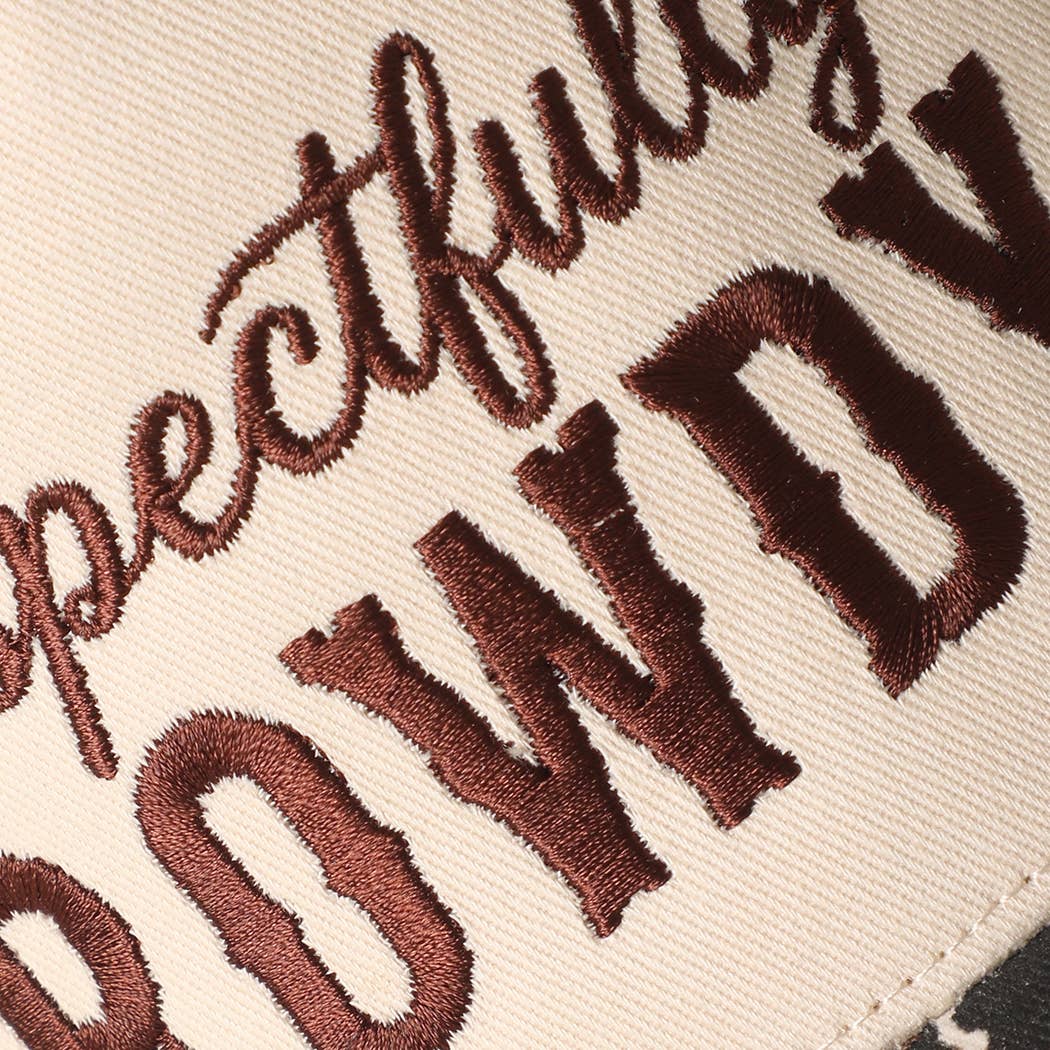 Respectfully ROWDY Embroidered Printed Brim Trucker Hat: COW / ONE SIZE