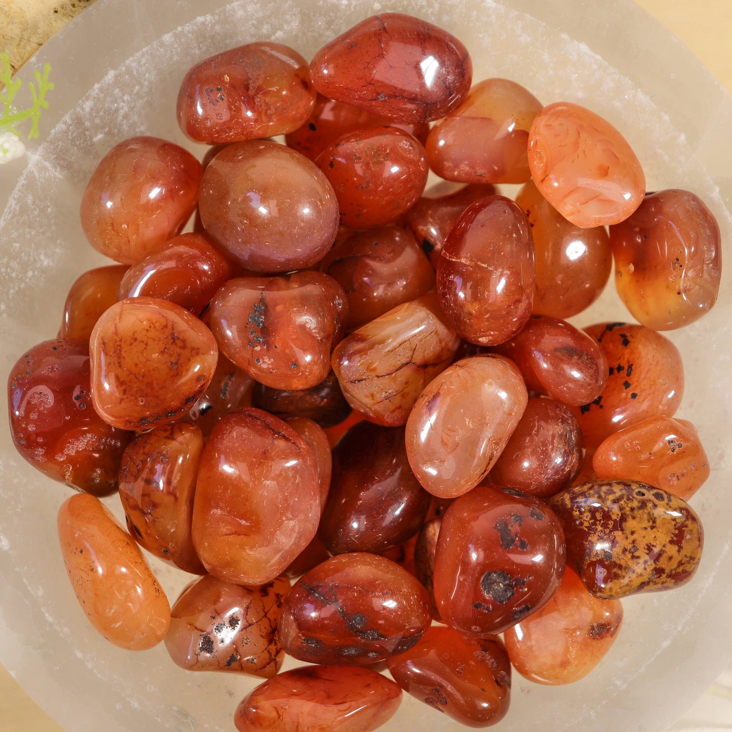 1 lb. Carnelian Tumbled Stones (Grade A)