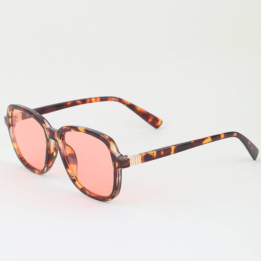 Minimal Tortoise Box Tinted Sunglasses: MIX