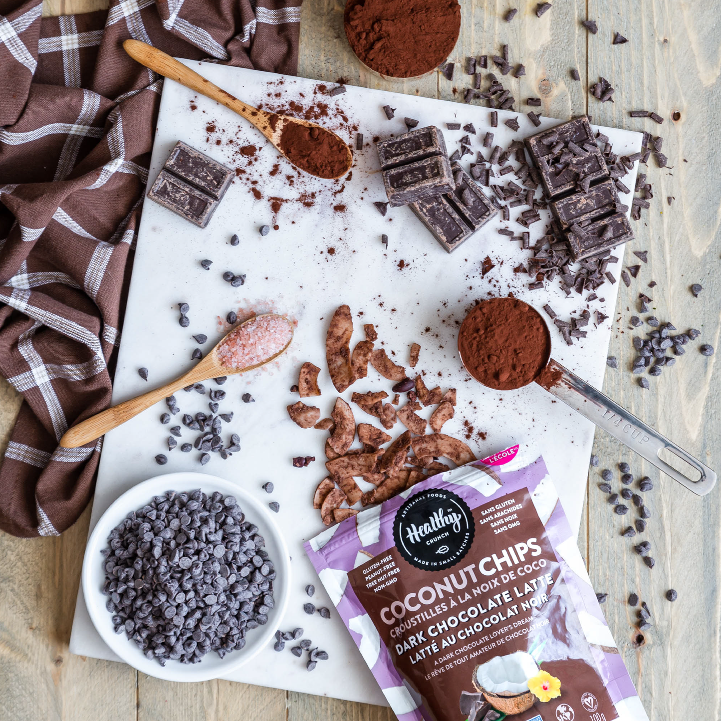 Dark Choco'Latte Coconut Chips: 6-Pack